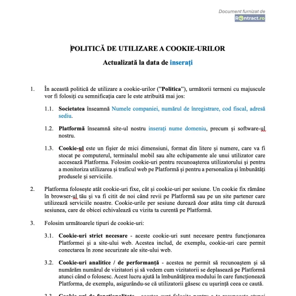 extras model politică cookies