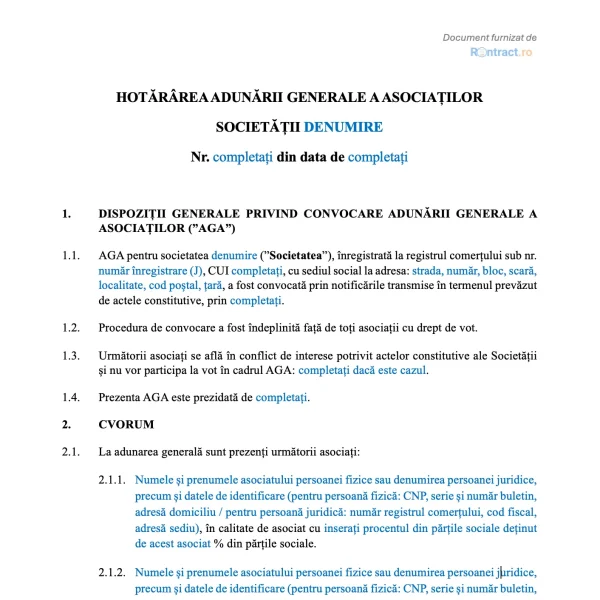 extras hotărâre aga schimbare administrator