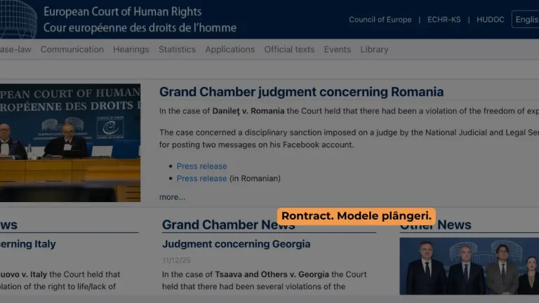 model plângere la CEDO