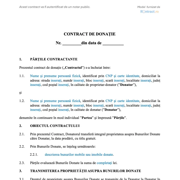 Contract de donație