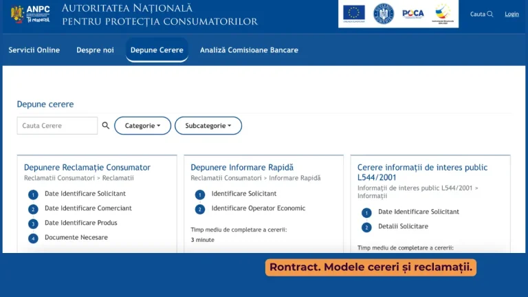 depunere reclamație la ANPC