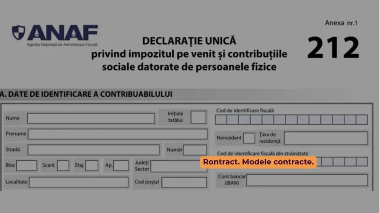 declarație pentru înregistrarea contractului de închiriere la ANAF